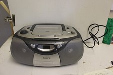 Philips Radio Cassette CD Player/Recorder Sound machine Silver Boombox AZ1003