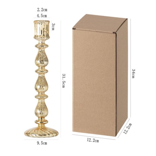 Glass candlestick shiny finish - candlestick,