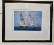 Framed Signed Tim Thompson Print 185/600 America’s Cup 1992 Il Moro vs America³