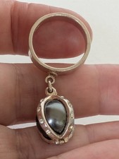 Vintage Stunning Sterling Silver 925 dangle charm ring size N 1/2  17.3mm