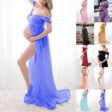 Pregnant Women Photography Maxi Dress Off Shoulder Maternity Photo Shoot Gown