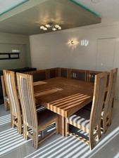 Large Dining Table Corner Bench and 4 Chairs Set