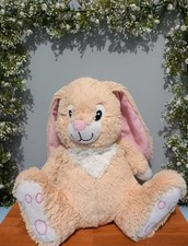 Large Fluffy Bunny Rabbit Beige White Plush Toy Soft Toy