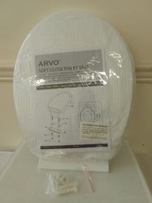 ARVO 3397 Soft Close Toilet Seat Fits Most Standard Pans Adjustable Bottom Hinge