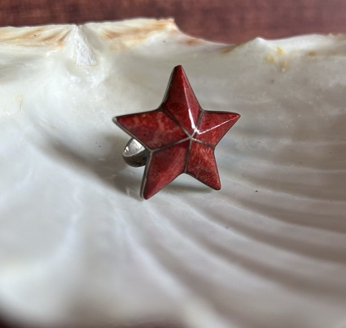 Vintage sterling red coral - ,