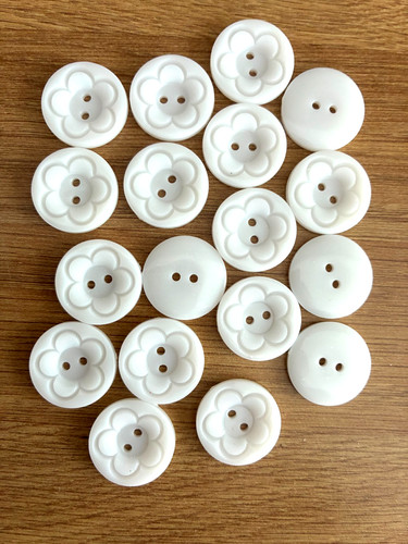 White flower pattern - , round