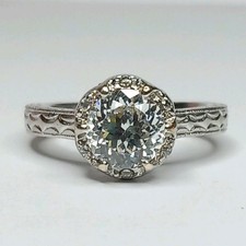 TACORI IV SILVER 925 CZ ART DECO VINTAGE INSPIRED DIAMONIQUE QVC BLOOM RING K K½