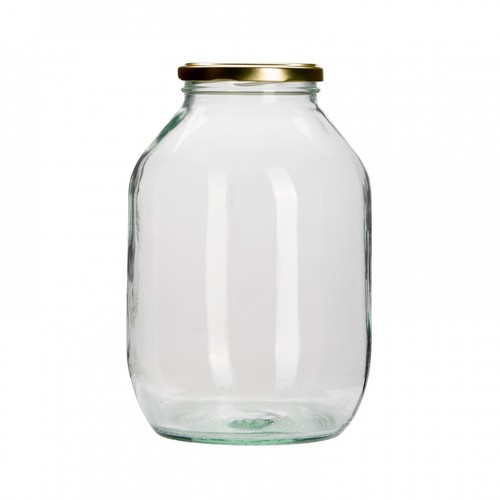 Glass pickle jar gold twist - jar,