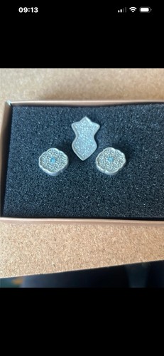 Pewter cuff links and tie - and,
