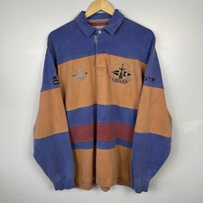 Vintage Rugby Shirt Jersey, Sailing Yachting Colourblock, Overdyed, Mens Small