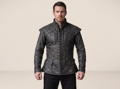 Men black leather - black,