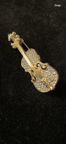 Violin brooch gold and - gold,