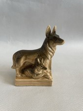 Vintage German Shepherd On Books, Bookend/ Paper Weight Ceramic