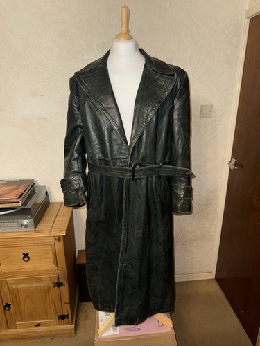 Vintage german leather trench - vintage,