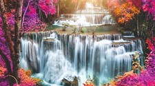 Fish Tank Background 90x50cm - Cool Japanese Waterfall Japan Pretty  #8471