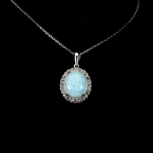 Silver pendant larimar - silver, genuine