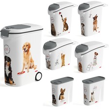Pet Food Storage Cat Dog Container with Dispenser Various Sizes Lidded Litter UK