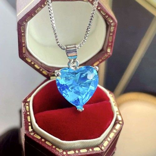 Heart aqua ocean pendant - pendant, 925