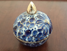 Vintage Thai Benjarong Porcelain Jar Handpainted Floral Gold Accent Collectable