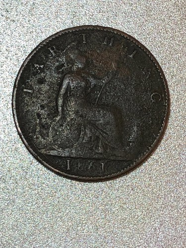 Victorian farthing coin - gb,