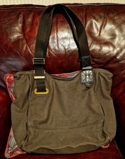 RARE BELSTAFF TOTE BAG – BROWN.   WOOL, LEATHER + BRASS