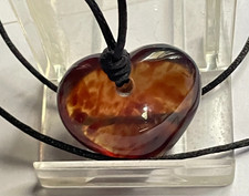 BLUE AMBER HEART  26.7MM X