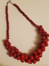 Red Beads Statement Necklace
