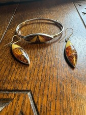 A Baltic amber set in 925