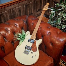 Sterling Musicman Valantine In Transparent Buttermilk Tag & Padded Bag Case