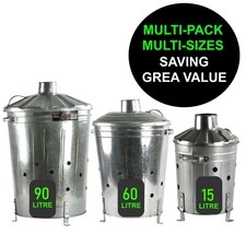 Garden Rubbish Fire Bin Galvanized Incinerator Paper Leaf Wood Waste Burner New