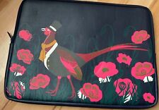 Jack Wills ‘Gentlemen Pheasant’  with poppies navy zip around padded laptop case