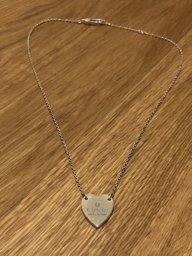 Gucci necklace silver heart - silver,
