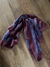 MEN’S LARGE PAISLEY SILK SCARF ( HAND ROLLED EDGES) SMALL DEFECT..