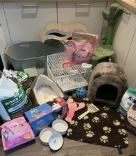 NEW Cat/Kitten Carrier,tower,tree hammock,beds,litter tray,dishes.  COLLECT BATH