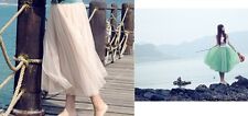 WOMEN GIRLS TUTU PETTICOAT LONG SKIRT ROCKABILLY TULLE GOTH BALLET SKIRT 