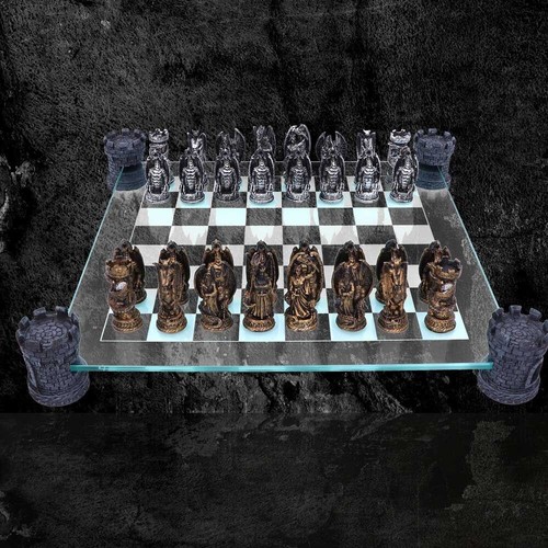 Raised fantasy dragon chess - raised,