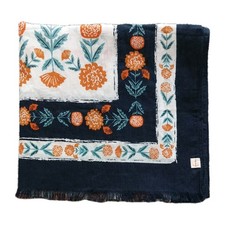 Seasalt New Everyday Scarf Marigold Border Chalk Yellow Blue Organic Cotton NEW