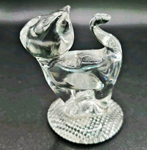 Clear glass elephant figurine - elephant,