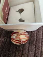 Antica Murrina Venezia Glass Ring cream Red And Gold