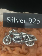 Silver motorbike pendant - pendant, on
