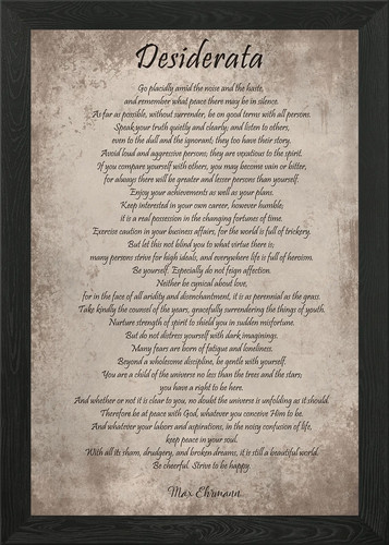 Desiderata framed wall art - desiderata,