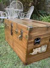 Good Brass Bound camphor wood Trunk In Good Original Condition