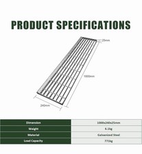 2 Pack Galvanized Steel Stair Treads Heavy Duty NonSkid Industrial Safety 100/24