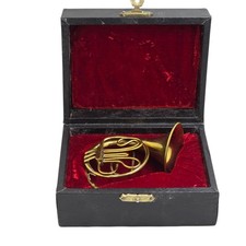 Van Cauter Vintage Miniature Brass French Horn with Case - Made in Belgium