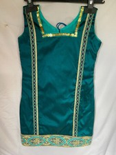 ASIAN INDIAN DESIGNER PUNJABI SALWAR SUIT SEA GREEN AND BLUE CONTRAST