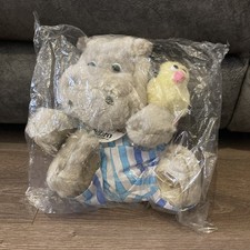 Silentnight Hippo & Duck Window Suction Sucker Soft Plush Toy 10” Tags Tebro