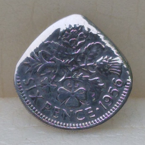 Genuine 1956 sixpence coin - 1956,