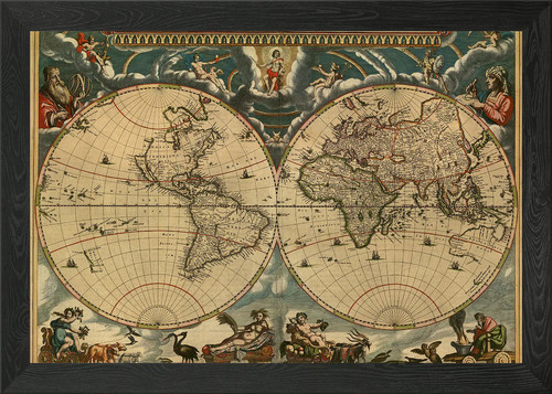 Old map the - old, world