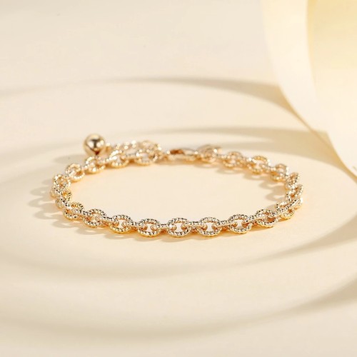 Cuban link chain bracelet gold - link,