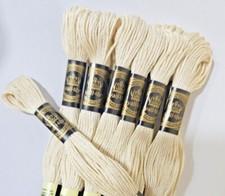 Cream Off white Cross Stitch Embroidery Threads Skeins 8 Meter 100%Cotton thread